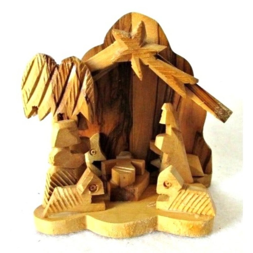 Nativity Carved Olive Wood Holy Family Bethlehem Israel